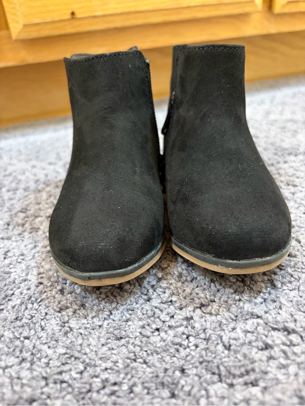 Cat & Jack Black Suede Toddler Ankle Boots